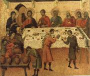 Duccio di Buoninsegna The marriage Feast at Cana painting